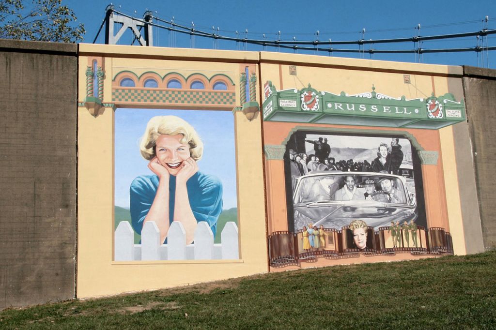 Flood wall mural in Rosemary's hometown of Maysville, KY