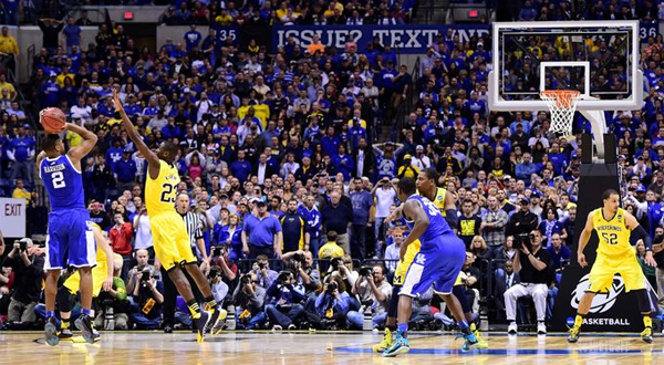 Aaron Harrison's game winning three versus Michigan last year (Via Sports Unbiased)