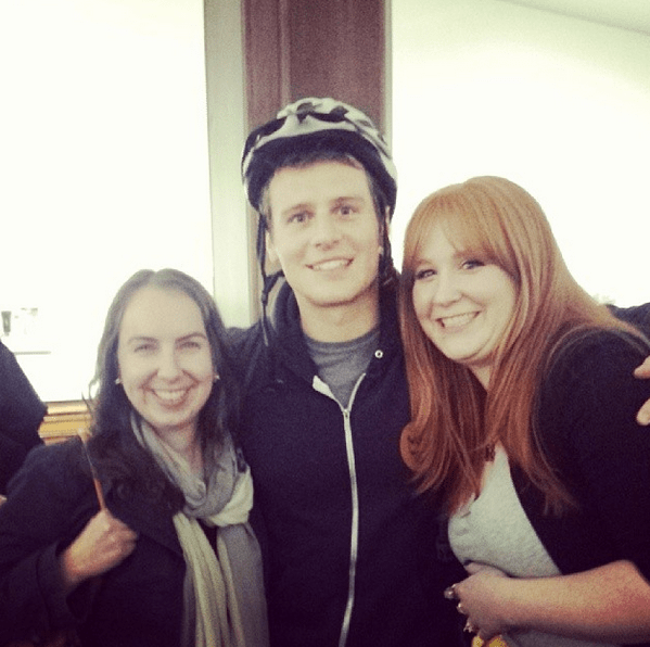 Lucky and The Mick just chilling with JGroff, that's how they do. (Via Instagram)